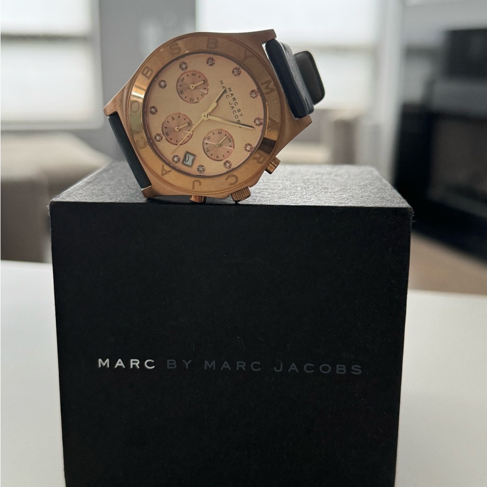 MARC BY MARC JACOBS BLADE ROSE GOLD WOMEN'S LEATHER CHRONOGRAPH WATCH
